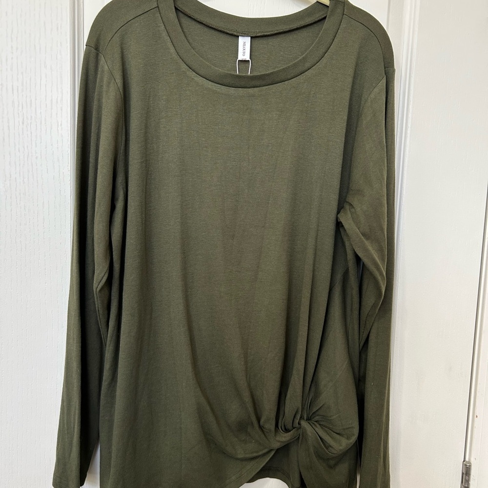 Forest Green Long Sleeve Women's Top